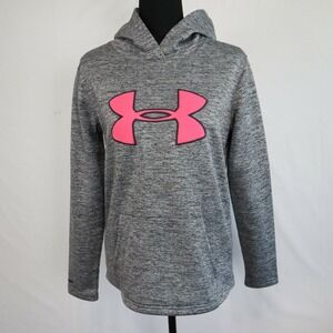 Under Armour‎ Hoodie Womens XS ColdGear Loose Pullover Fleece Sweatshirt Gray